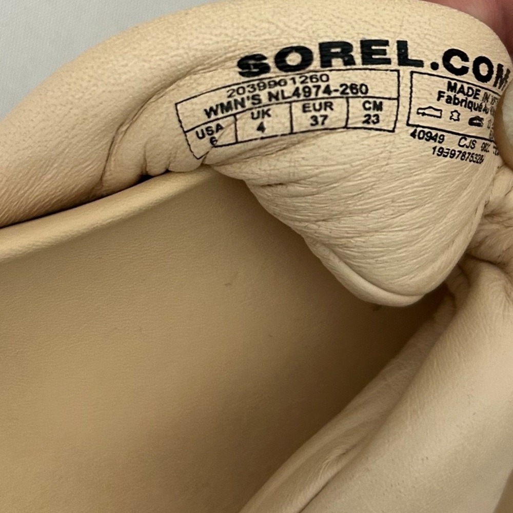 Sorel Viibe Twist Slide Womens 6 Cream Nova Sand Comfort Leather Platform Sandal - Picture 5 of 8